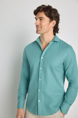 Milano Camisa lisa de manga larga Azul