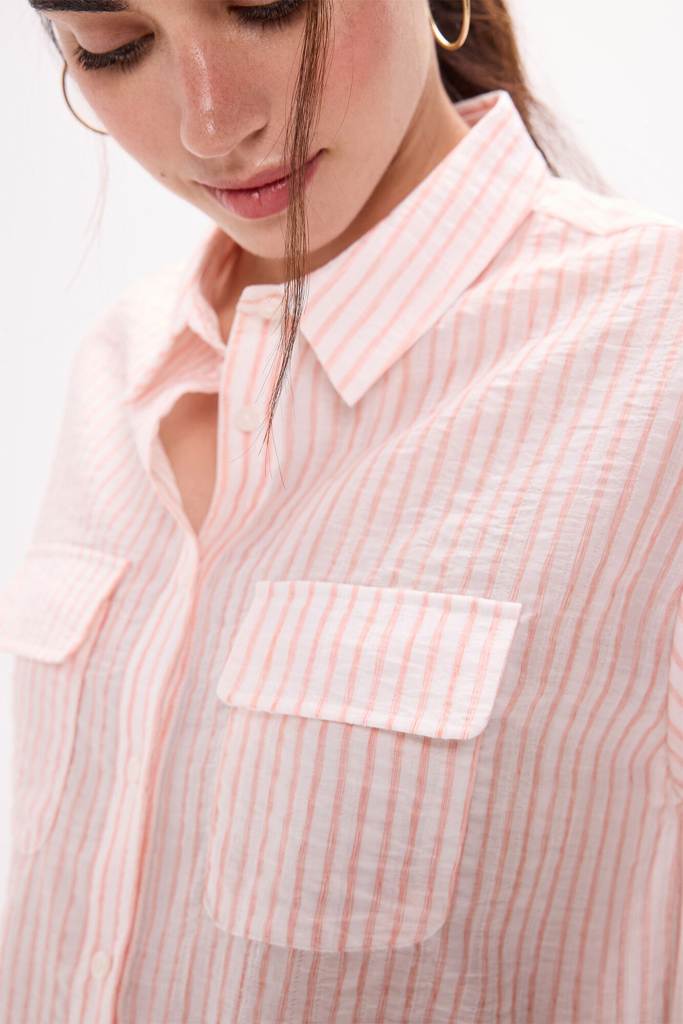 Milano Camisa fluida con bolsillos natural