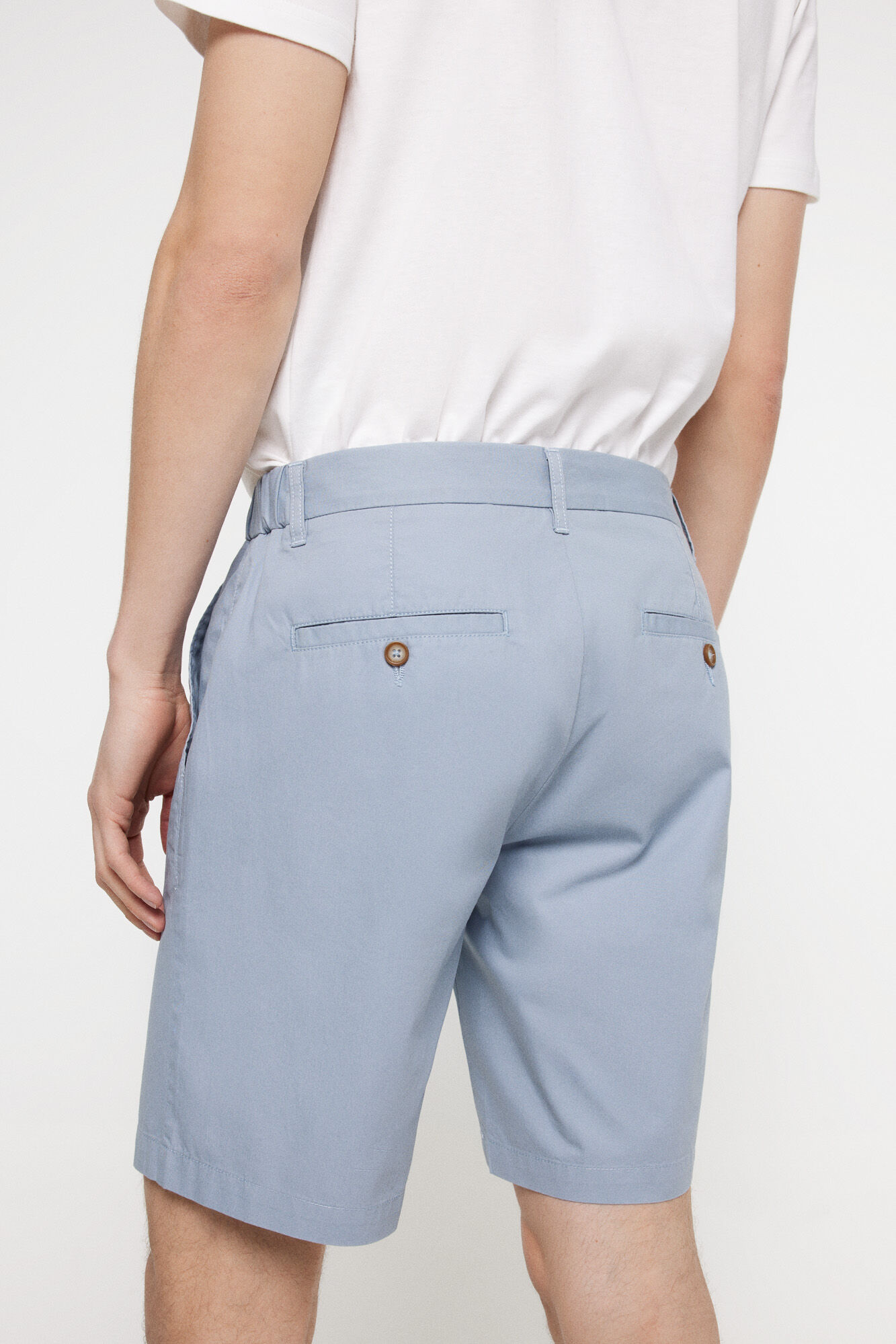 Milano Bermudas cl&aacute;sicas algod&oacute;n lisas Azul