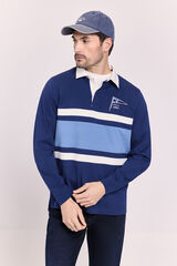 Milano Polo a rayas manga larga Navy