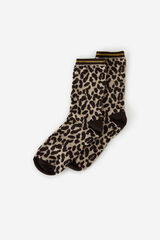 Milano calcetines de leopardo Gris Oscuro