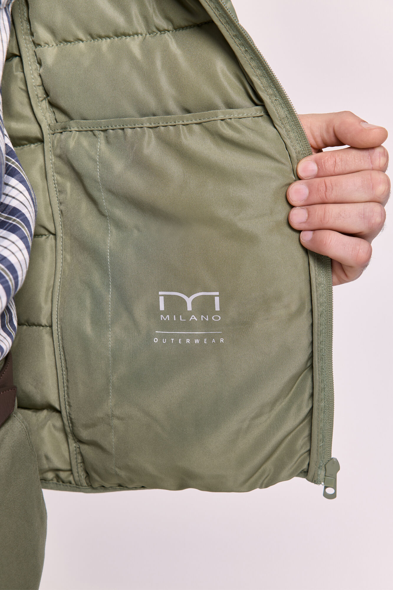 Milano Chamarra acolchada ultralight Kaki Claro