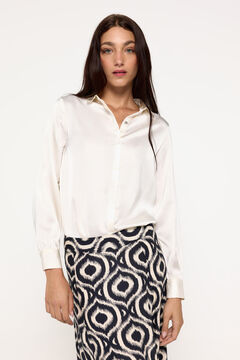 Fifty Outlet Camisa satinada Marfil