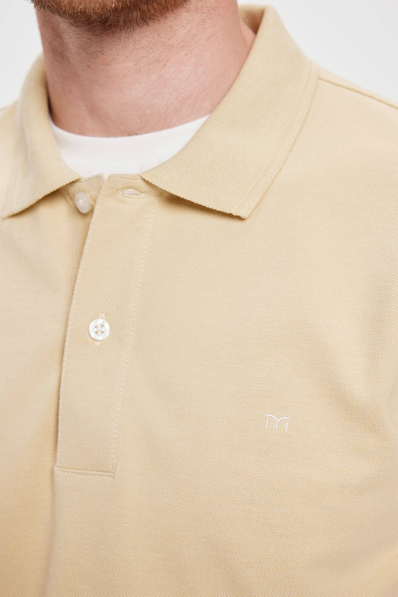 Milano Polo B&aacute;sico Piqu&eacute;&nbsp; Kaki Claro