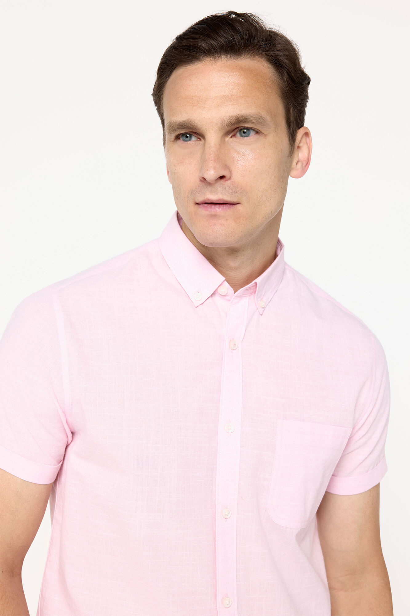 Milano Camisa slub rayas Rosa