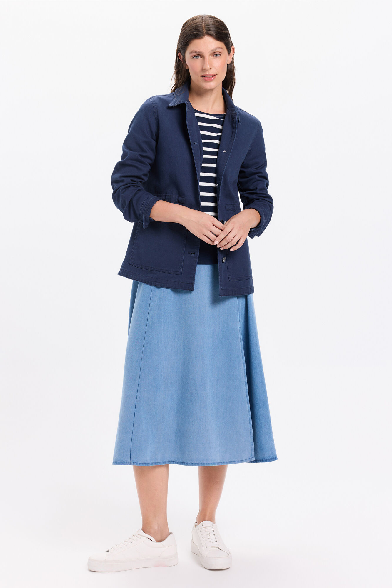 Milano Chamarra safari de algod&oacute;n lavado Navy