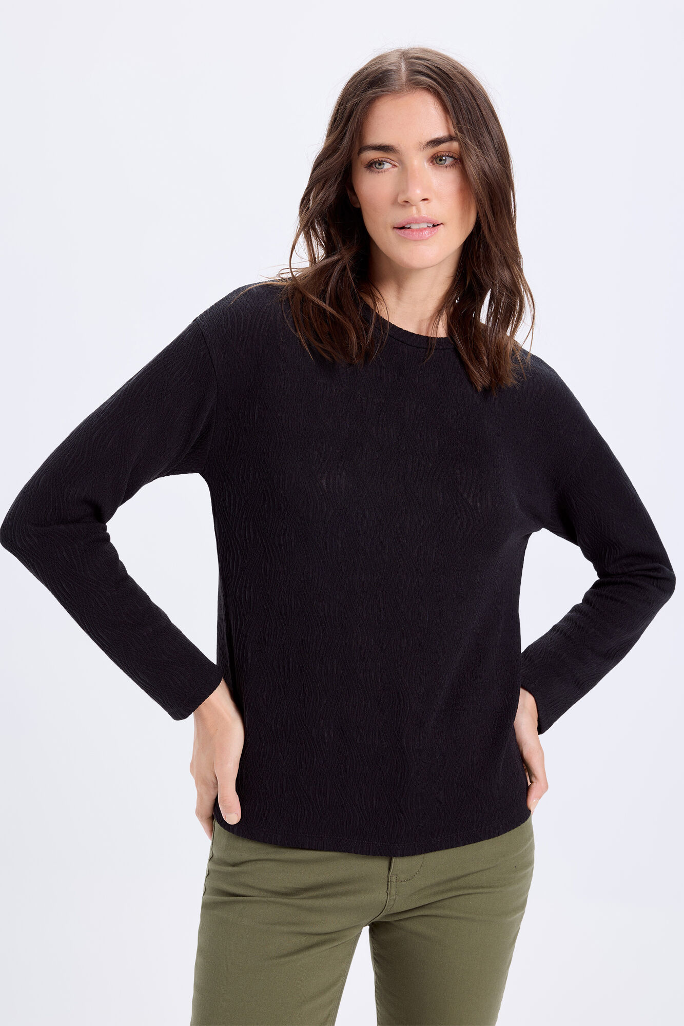 Milano Playera de manga larga con calidad estructurada.