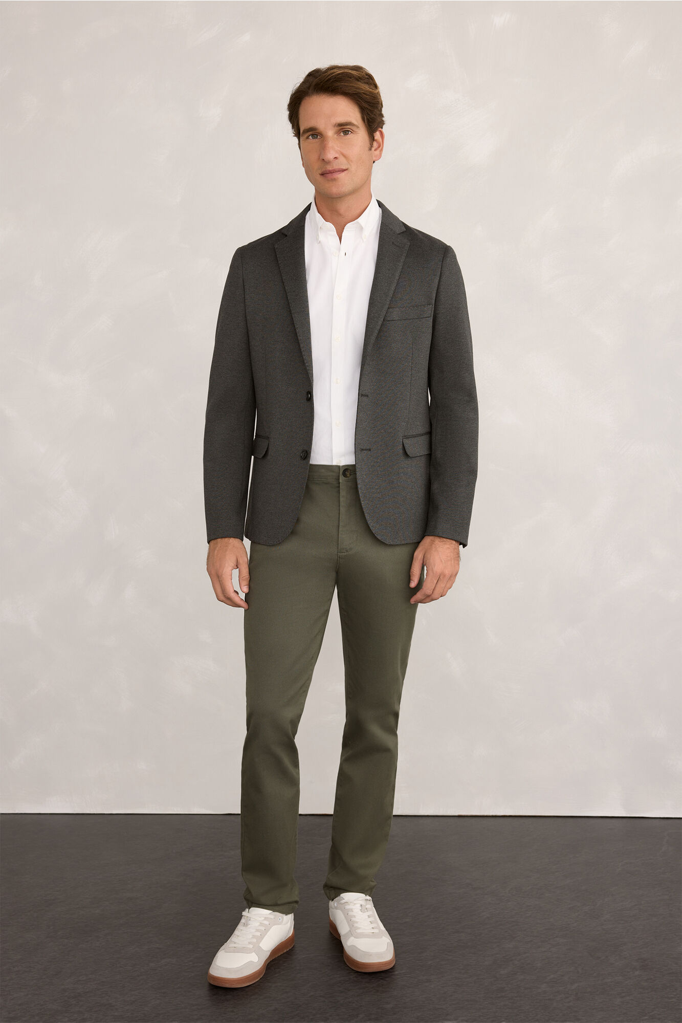 Milano Blazer de punto entallada Gris Oscuro