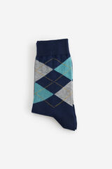 Milano Calcetines fantasía rombos azules Navy