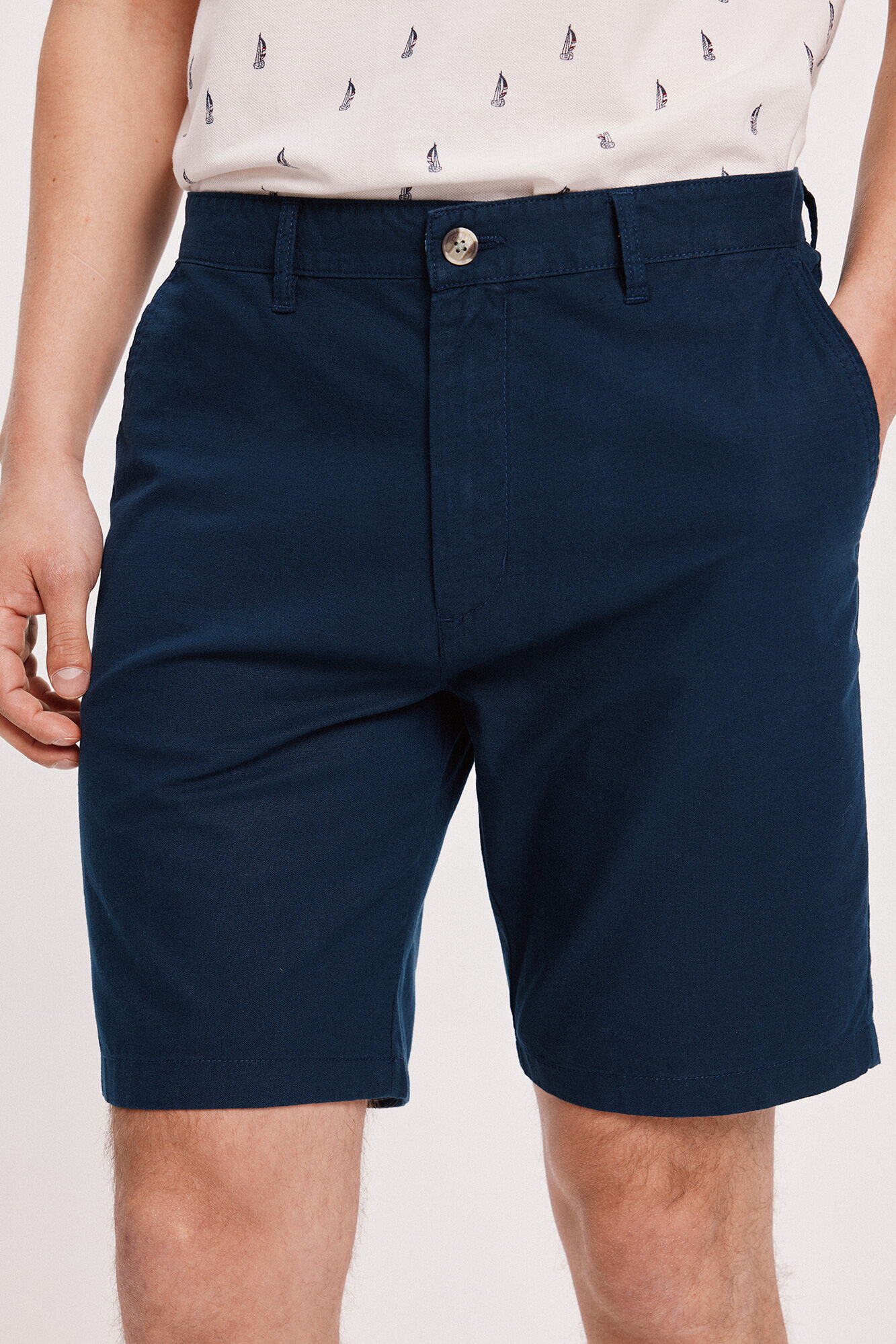 Milano Bermuda Lisa Lino Navy