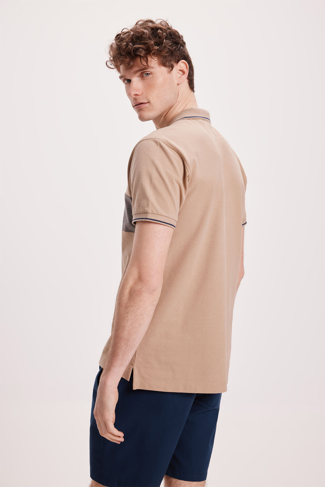 Milano Polo Piqu&eacute; Tejido Contraste Beige
