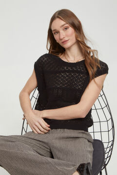Fifty Outlet Top chaleco crochet Negro