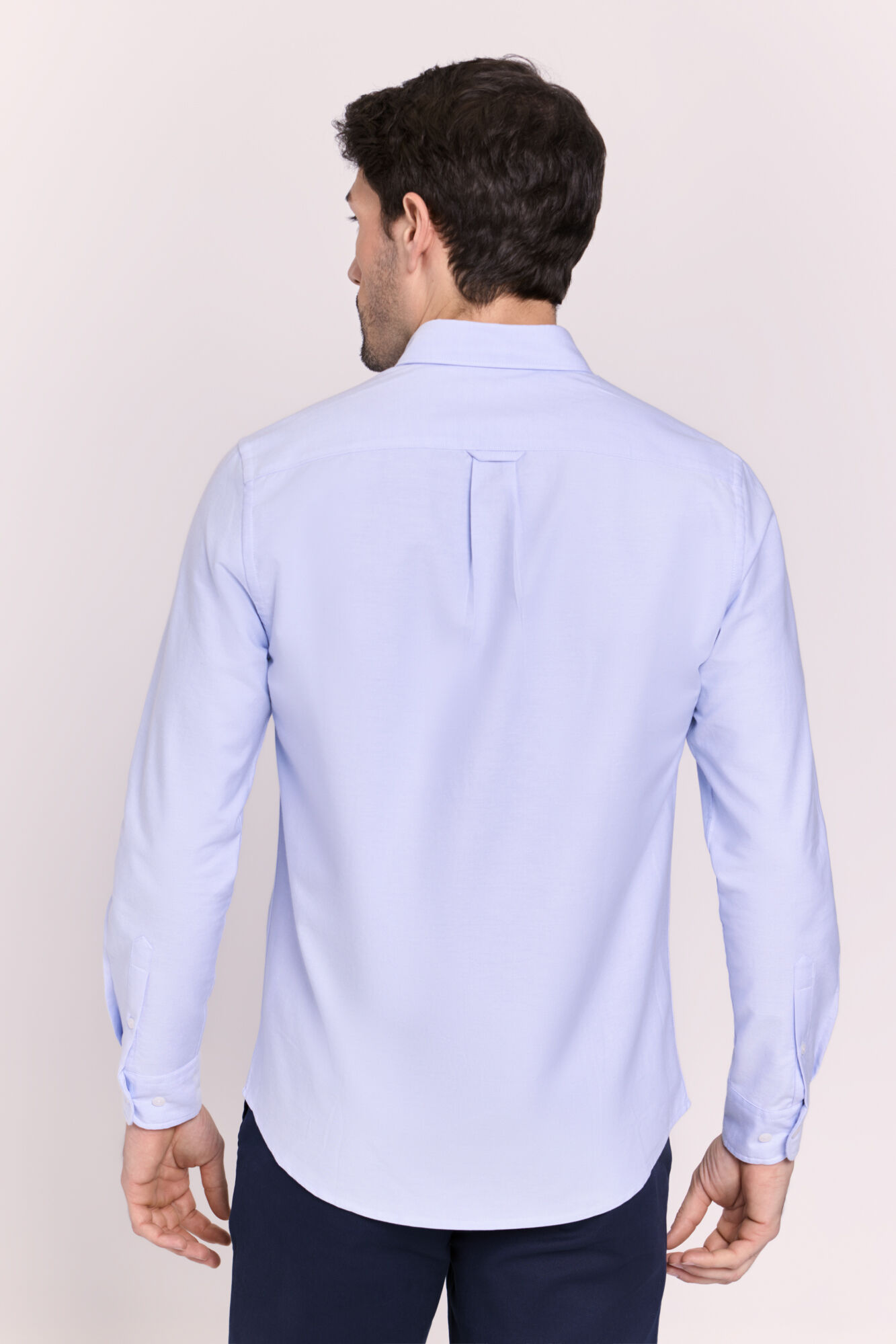 Milano Camisa lisa manga larga Azul Claro