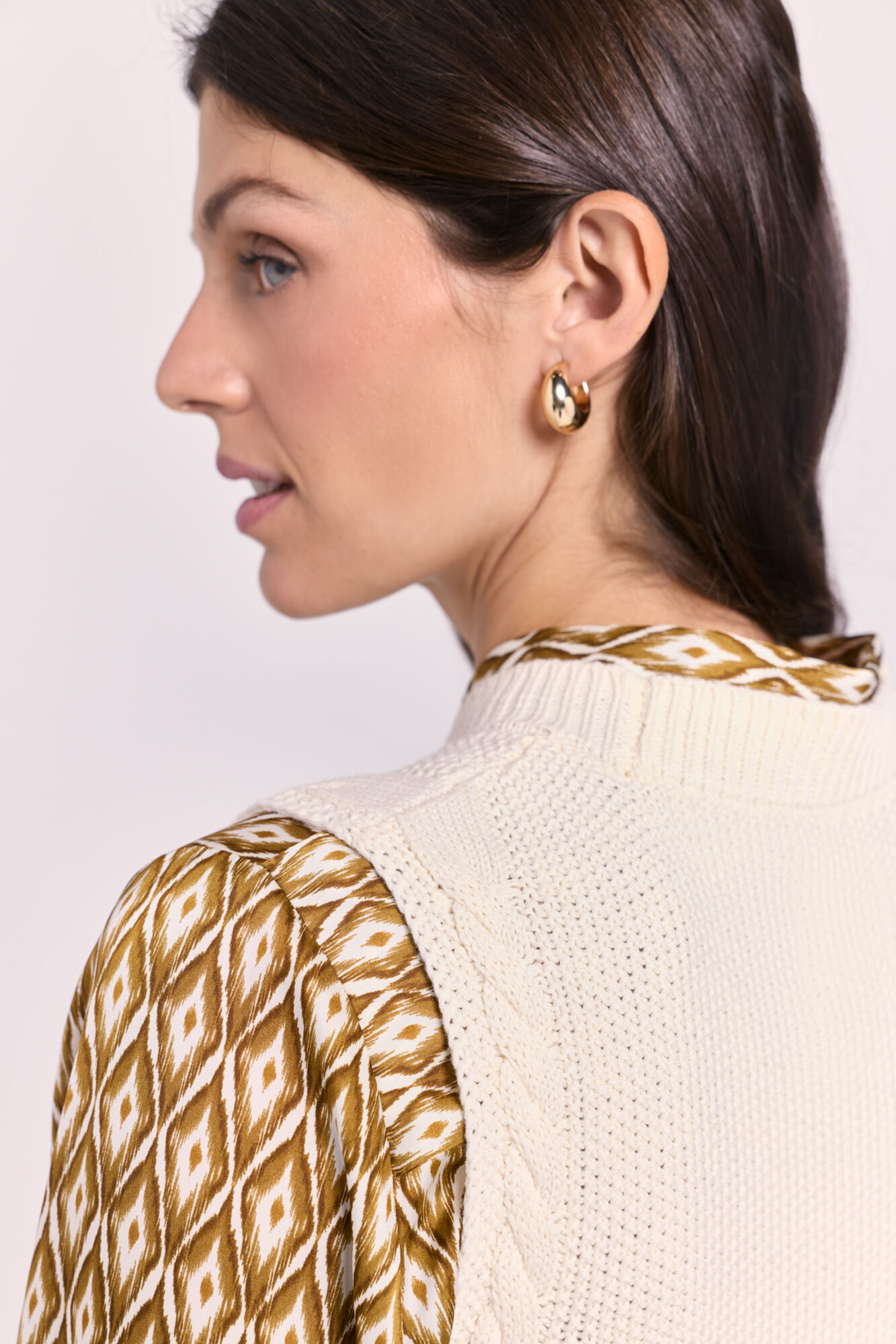 Milano Chaleco de tejido con detalle trenzado Beige