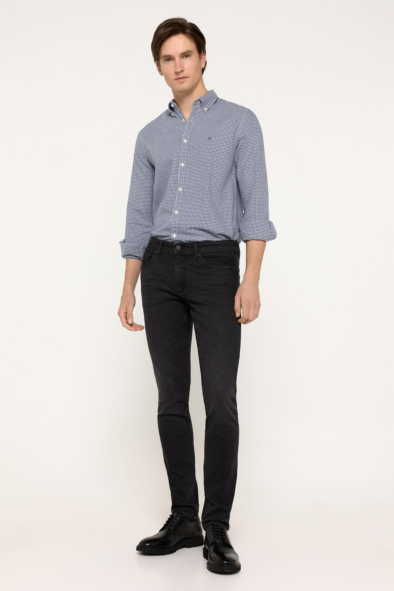 Milano Camisa Twill Cuadros Azul