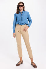 Milano Pantalón slim de color Beige/Camel