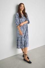 Milano Vestido escote pico Azul Claro