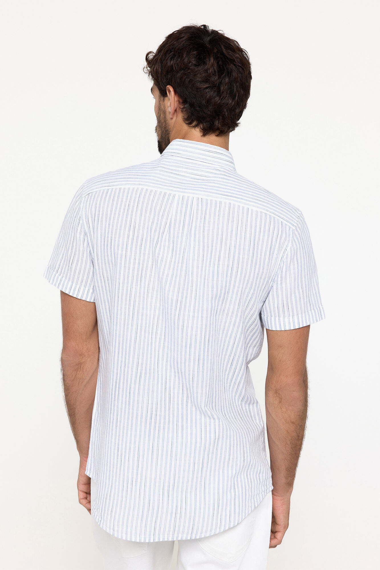 Milano Camisa slub rayas Azul
