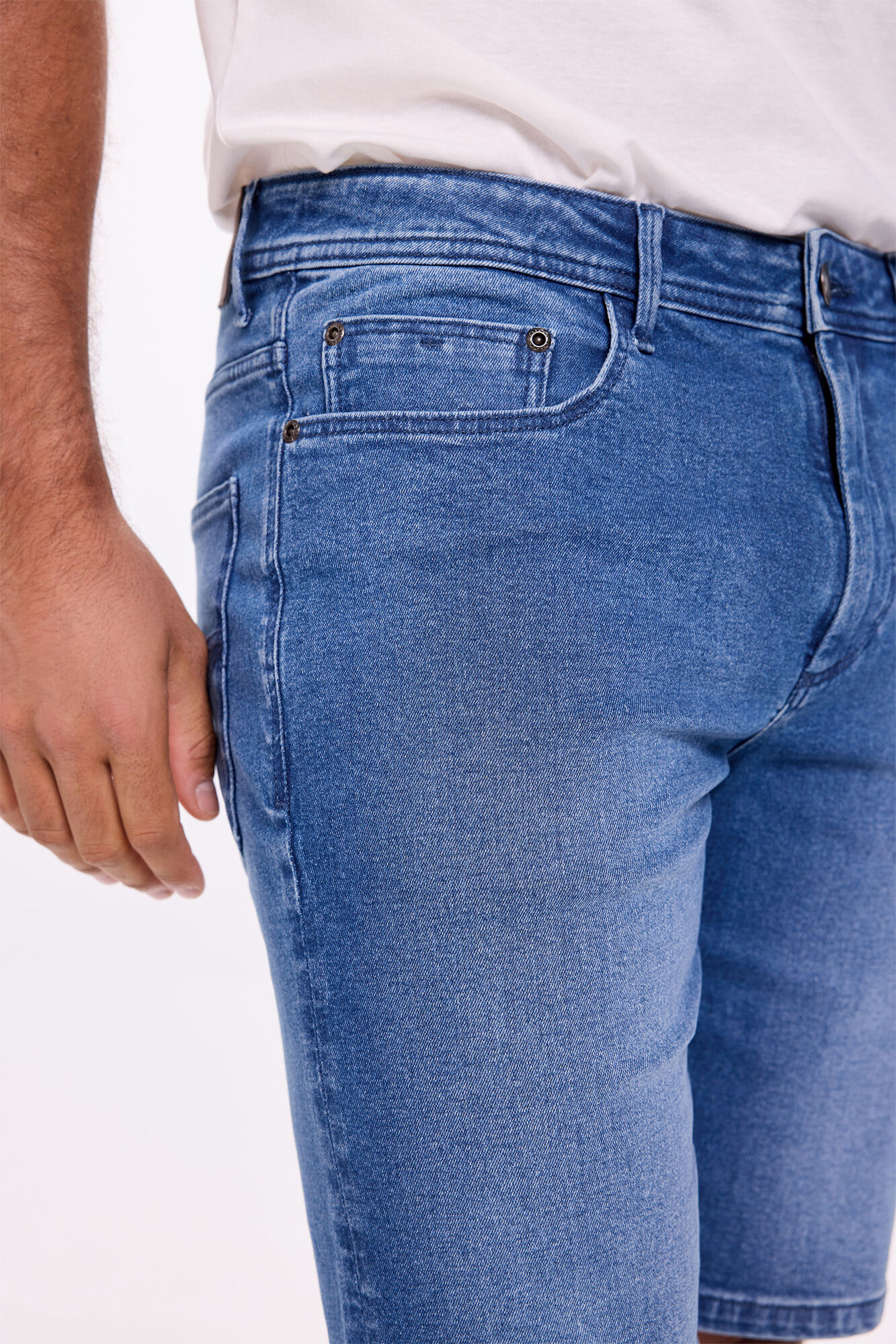 Milano Bermudas de denim ajustadas Azul