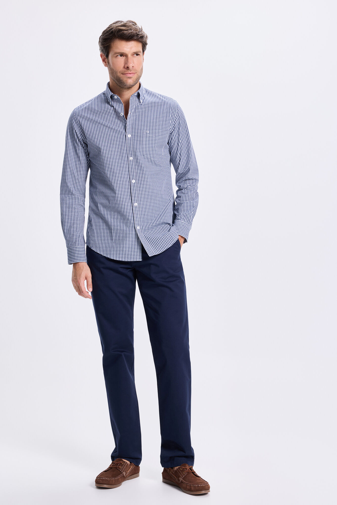 Milano Camisa de sarga a cuadros Azul
