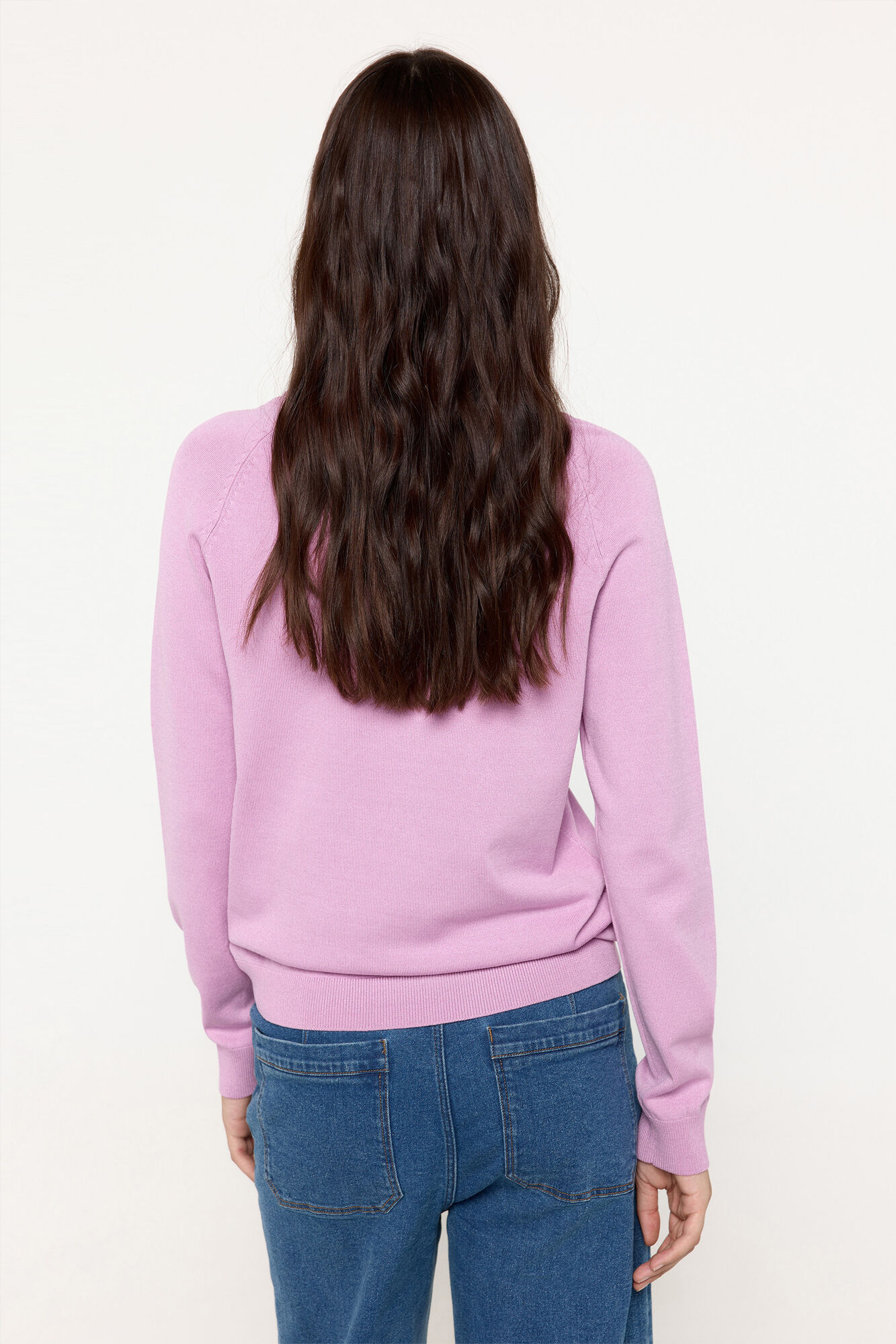 Milano Jersey de punto de viscosa cuello barco Rosa