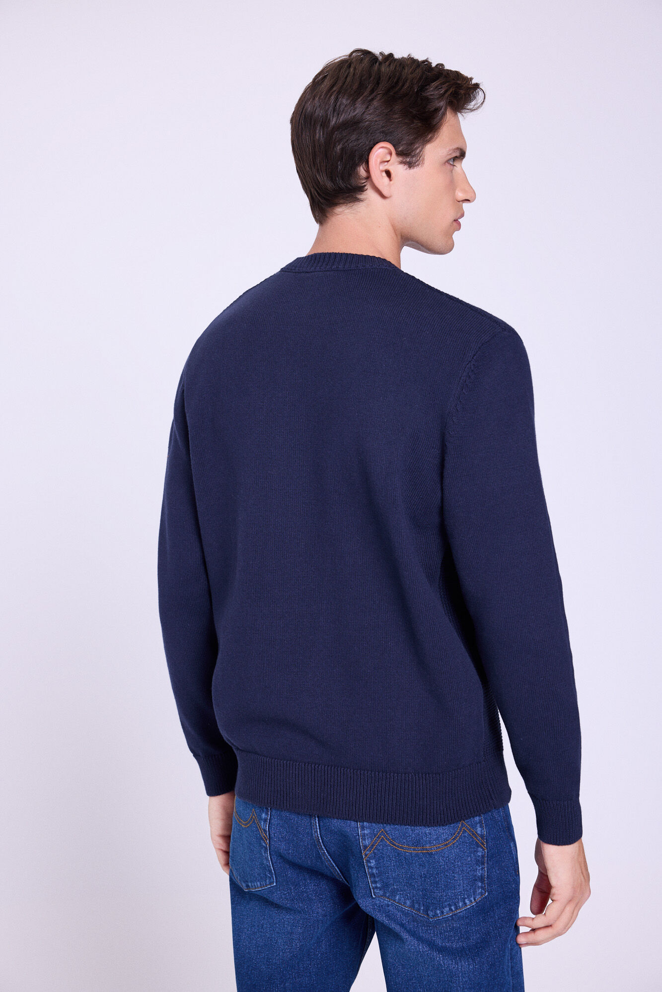 Milano Jersey b&aacute;sico de cuello redondo  Navy