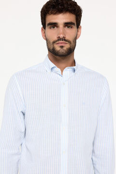 Fifty Outlet Camisa slub rayas Azul