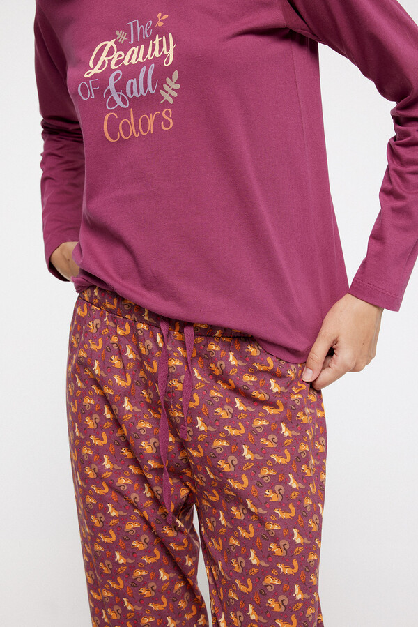 Fifty Outlet Pijama larga ardillas Morado/Lila