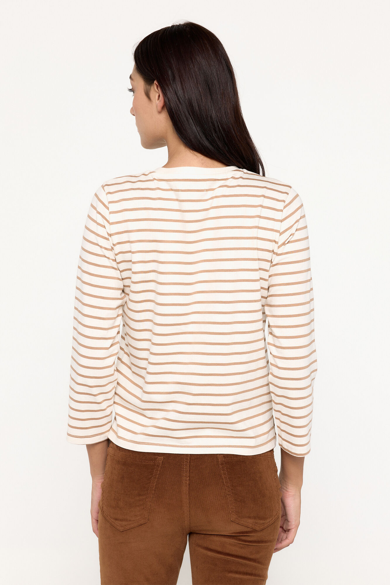 Milano Camiseta rayas tejido heavy cotton Tostado