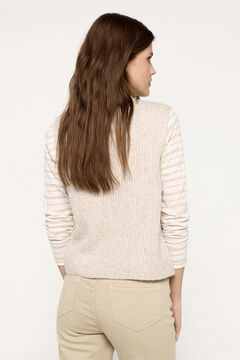 Fifty Outlet Top chaleco punto grueso botones frontales Beige