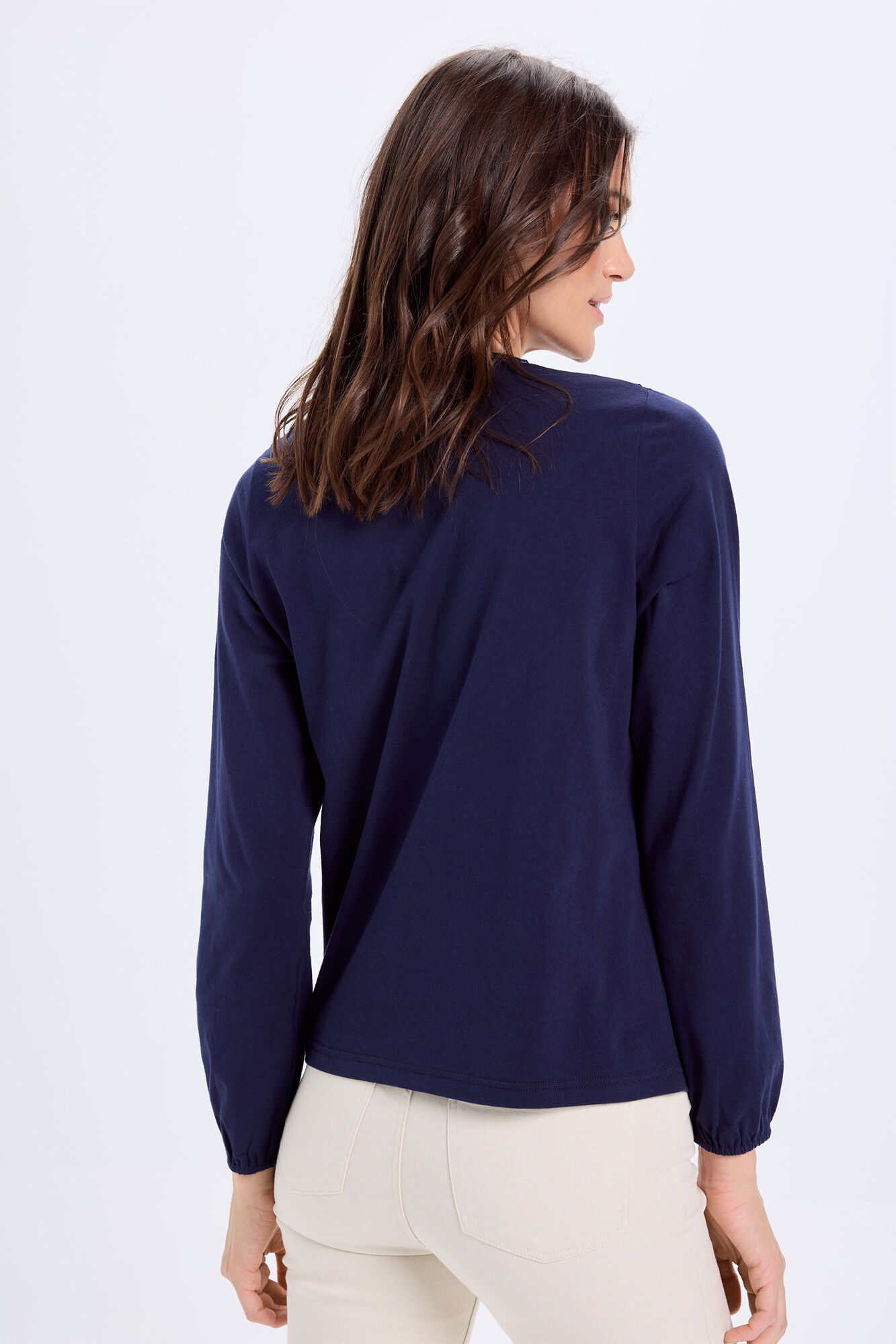 Milano playera combinada de manga larga Navy