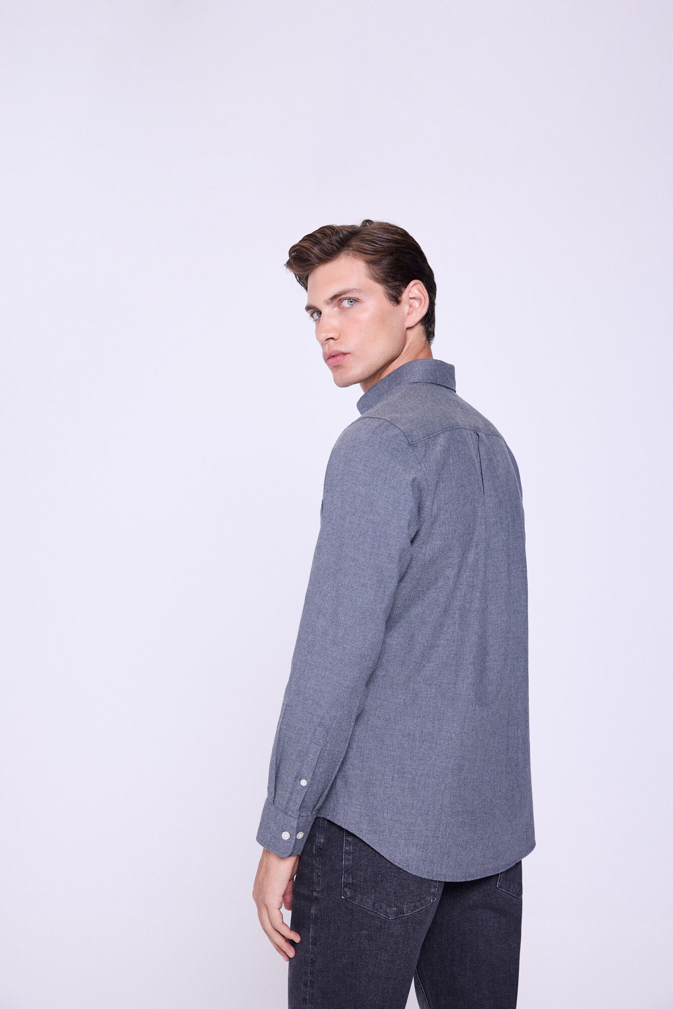 Milano Camisa de ajuste c&oacute;modo Gris Oscuro