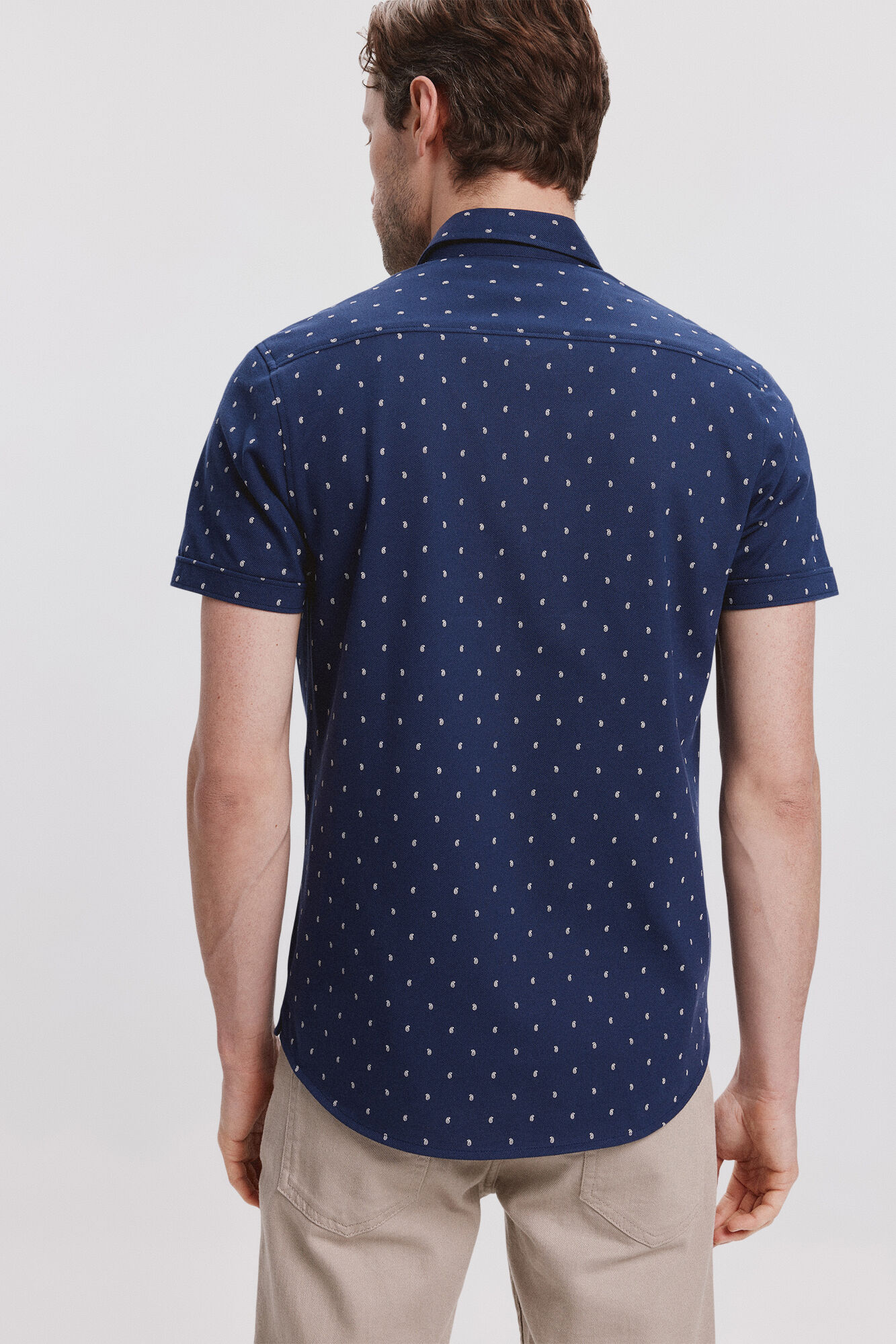 Milano Camisa Piqu&eacute; estampada Navy