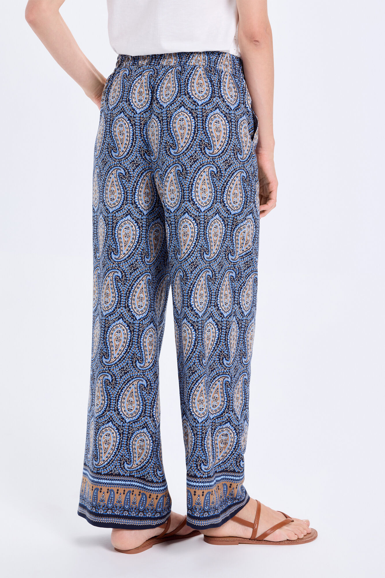 Milano Pantal&oacute;n fluido estampado Azul