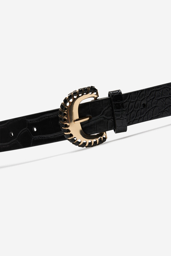 Milano Cinturón efecto serpiente Negro