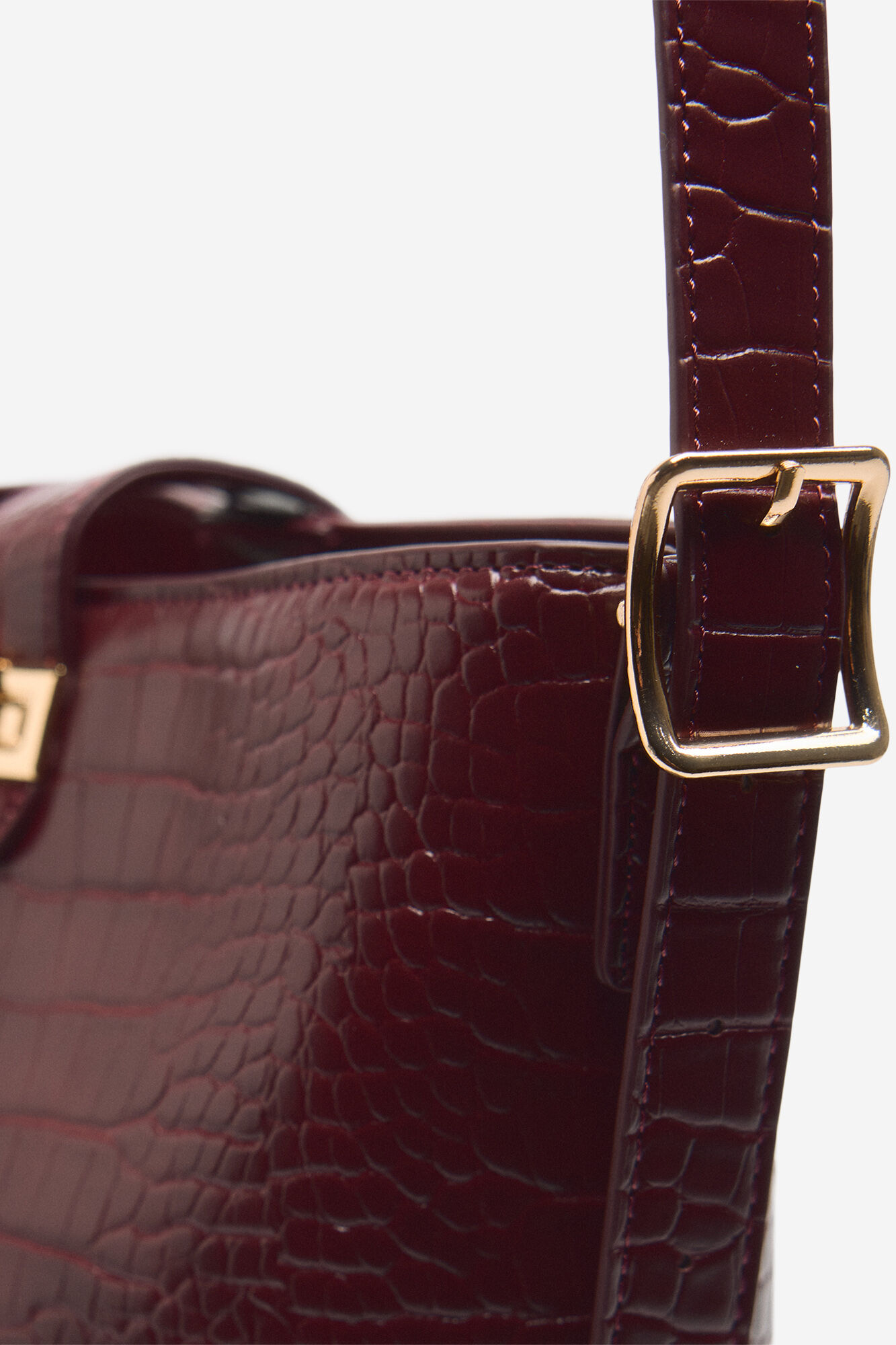 Milano Bolsa de hombro efecto cocodrilo Marr&oacute;n Oscuro