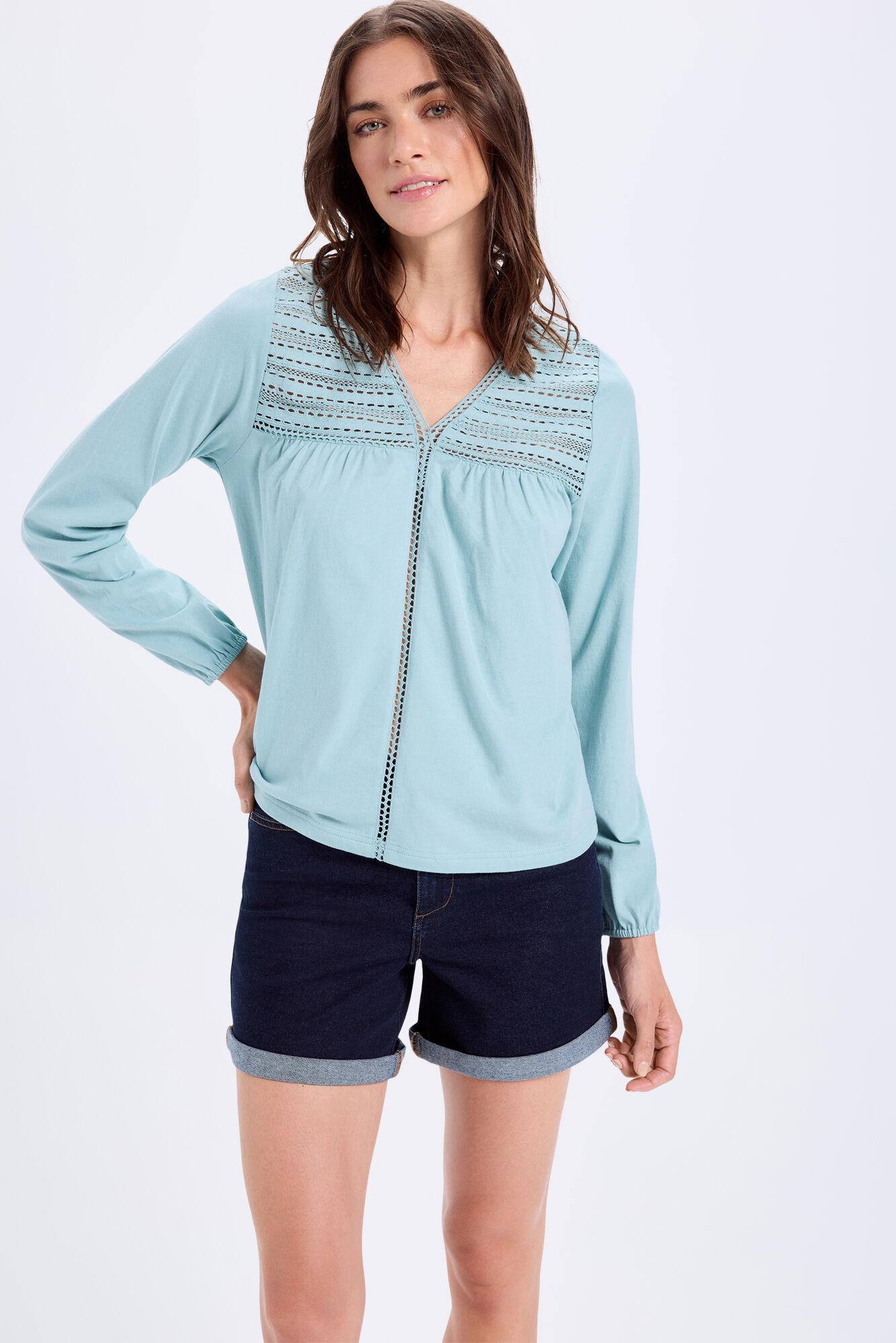 Milano playera combinada de manga larga