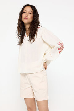 Fifty Outlet Bermudas estilo paperbag con cinturón Beige