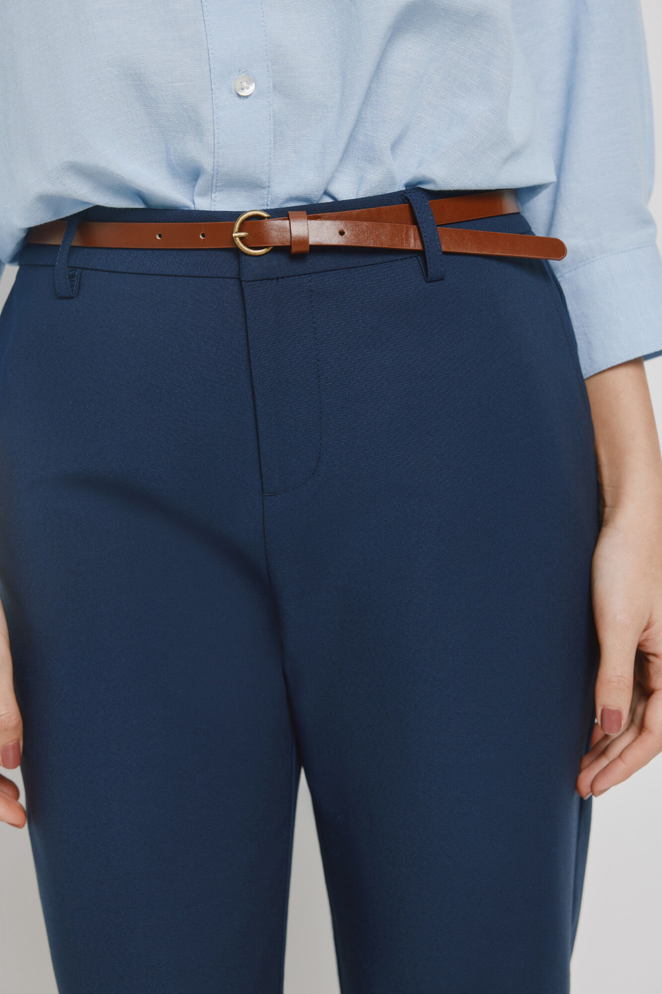 Milano Pantal&oacute;n chino con cintur&oacute;n Navy