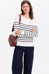 Milano Tejido con rayas bicolor natural