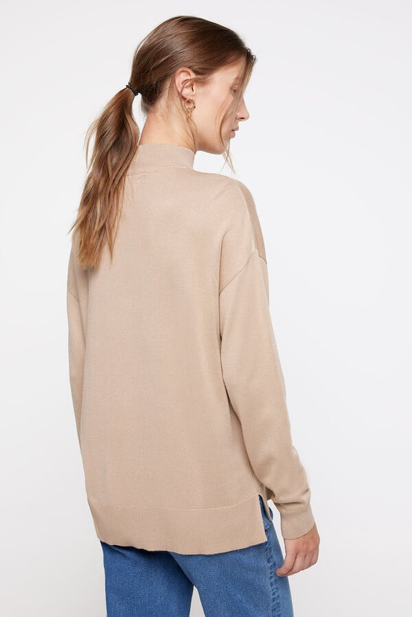 Fifty Outlet Jersey cuello perkins Beige/Camel