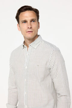 Fifty Outlet Camisa slub rayas Verde