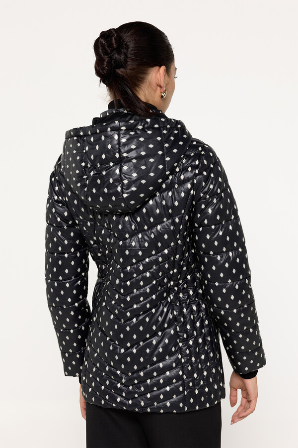 Milano Abrigo acolchado de tejido estampado con capucha Estampado