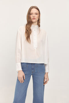 Fifty Outlet Blusa voile volante. Blanco