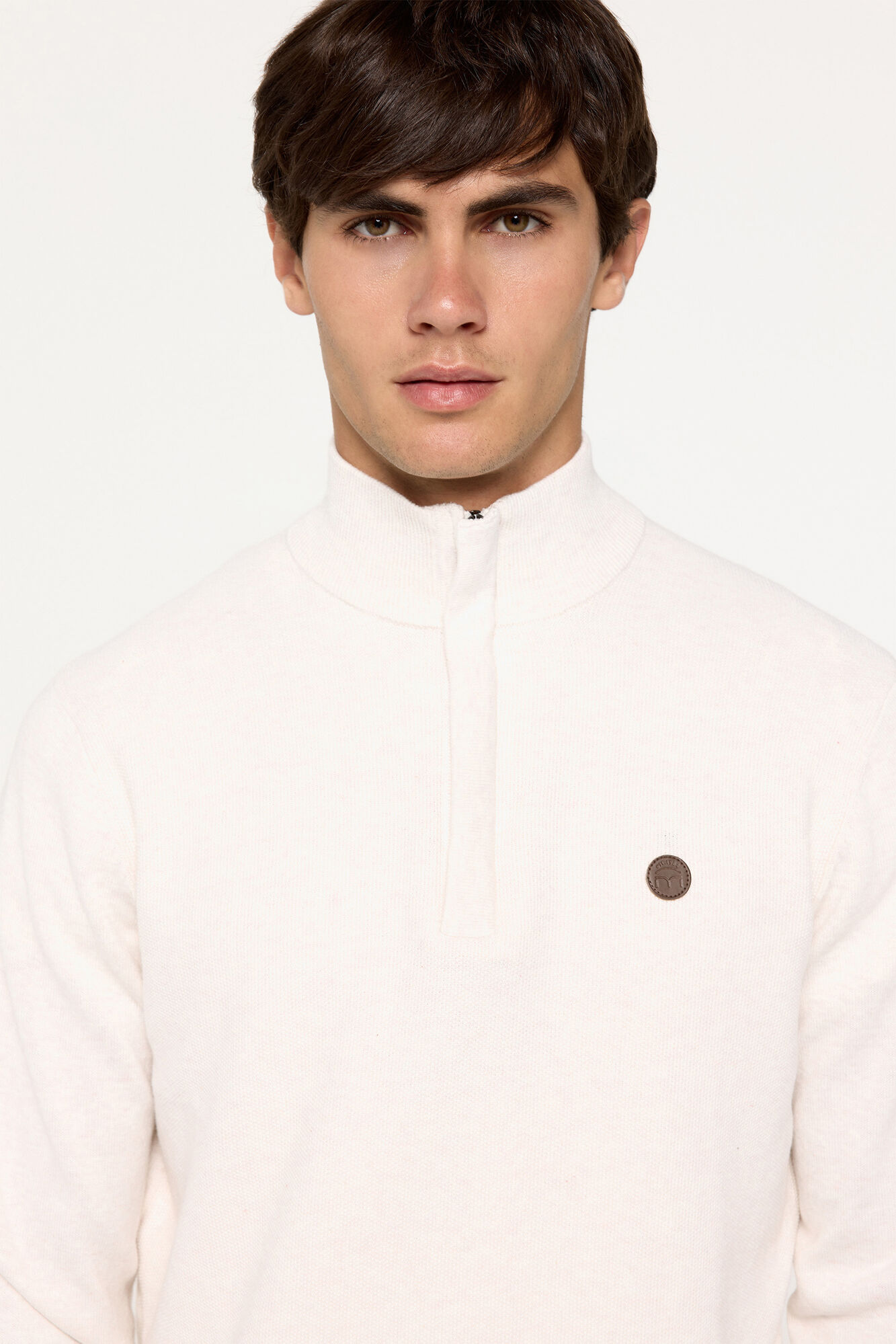 Milano Jersey Media Cremallera Marfil