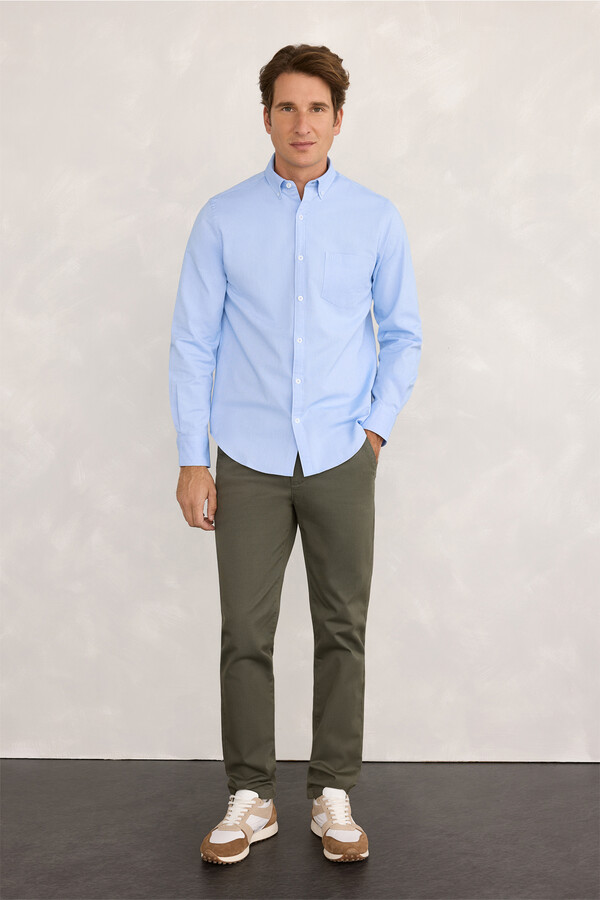 Milano Camisa deportiva Oxford Azul Claro
