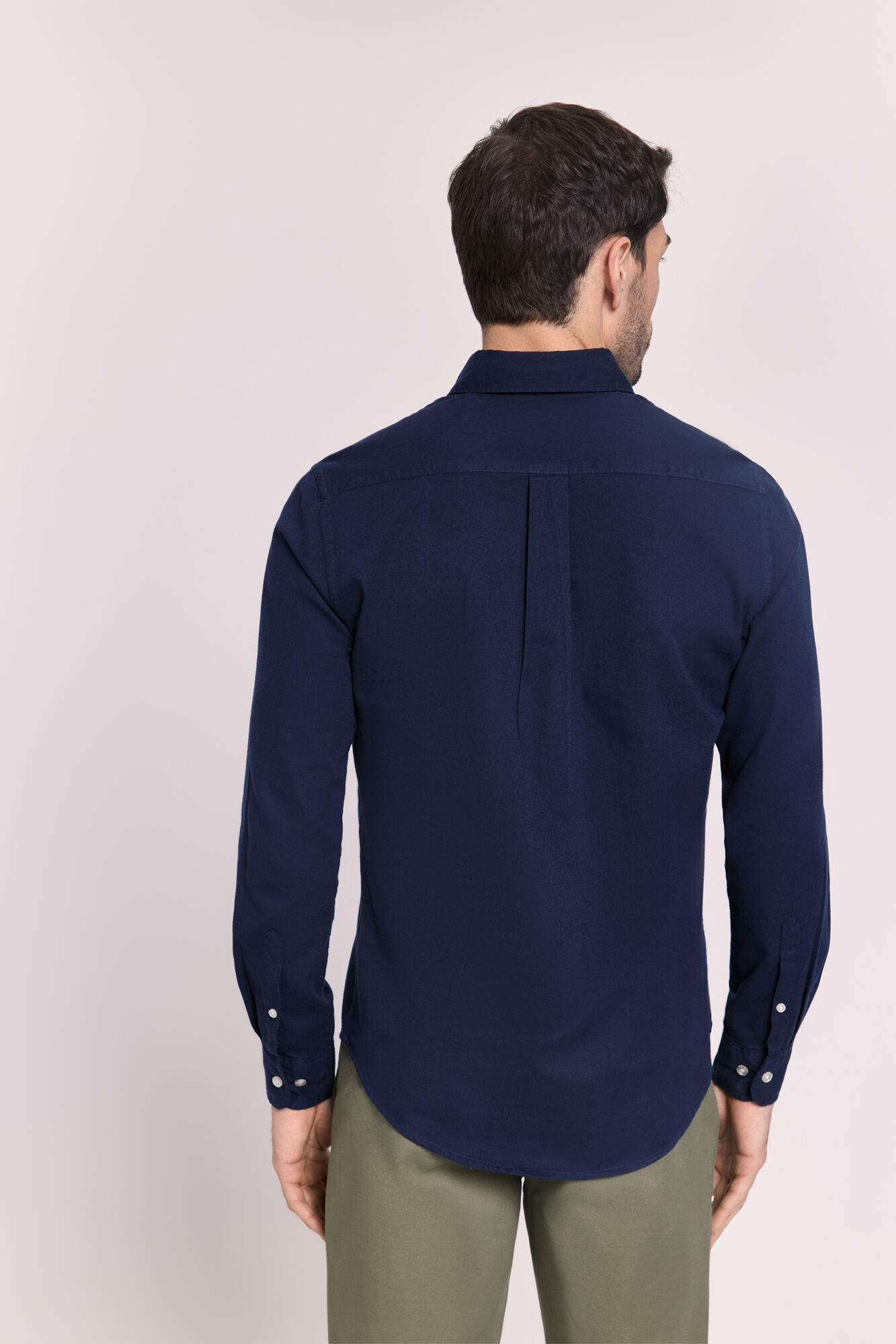 Milano Camisa lisa manga larga Navy