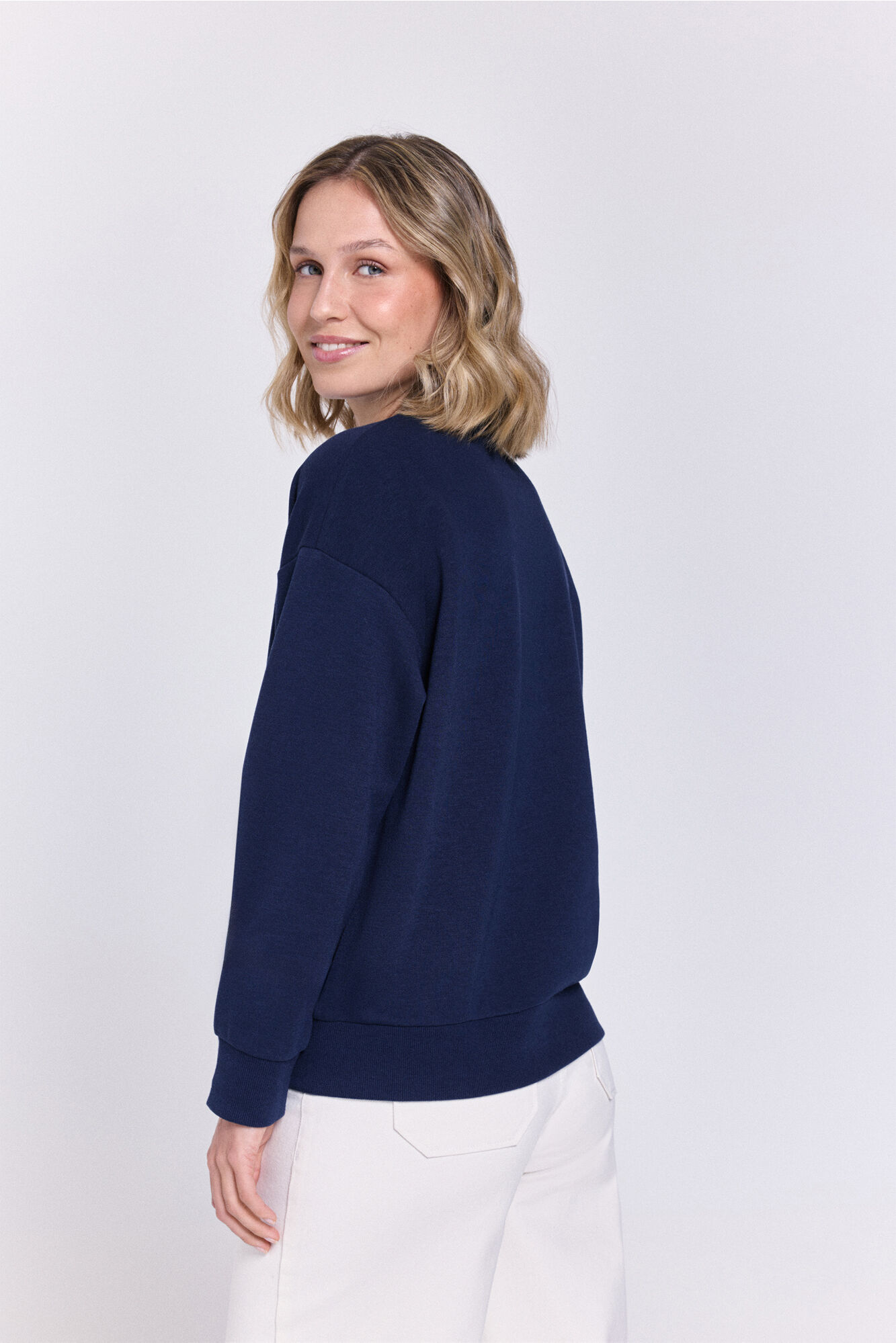 Milano Sudadera con estampado frontal Navy