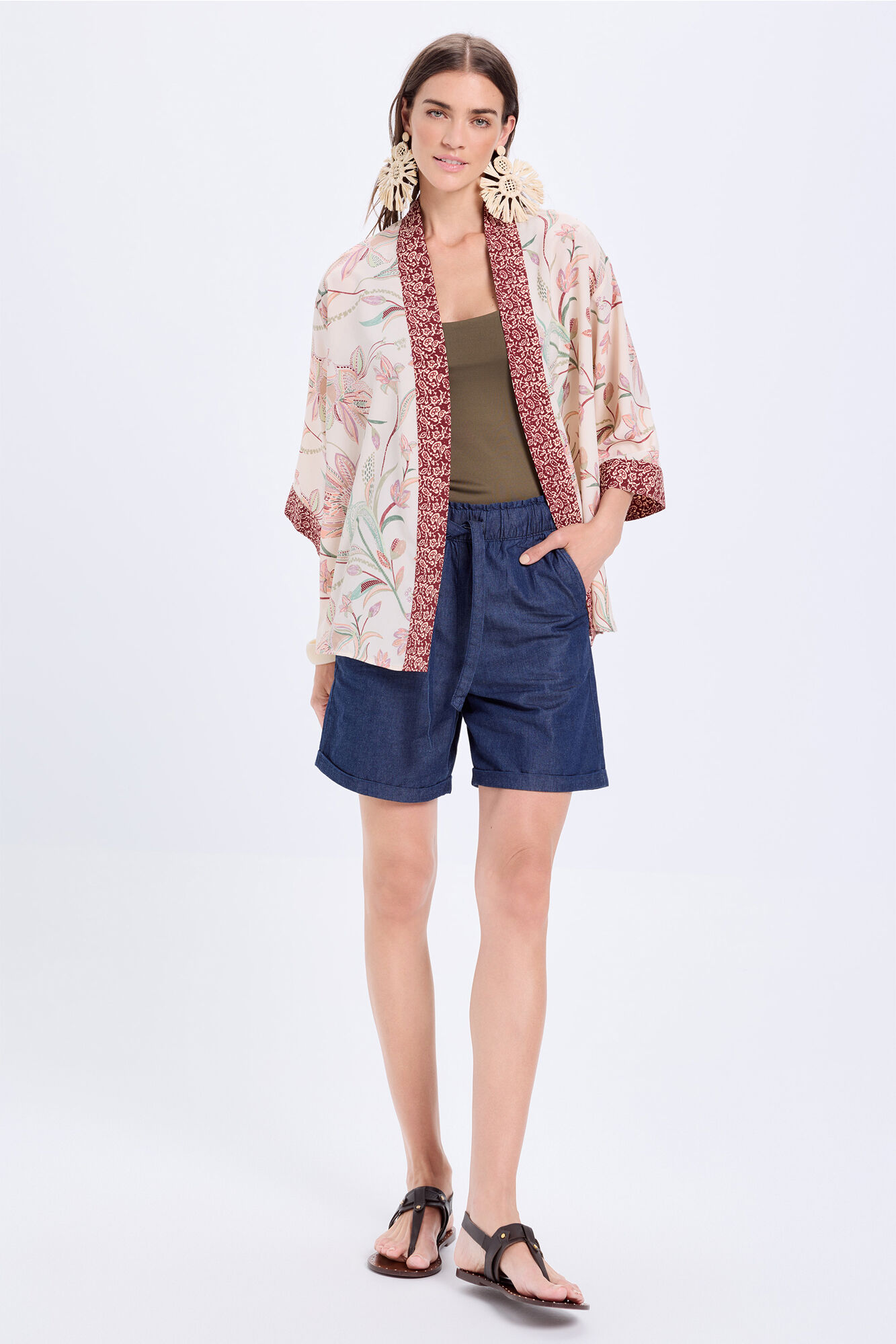 Milano Kimono short estampado natural