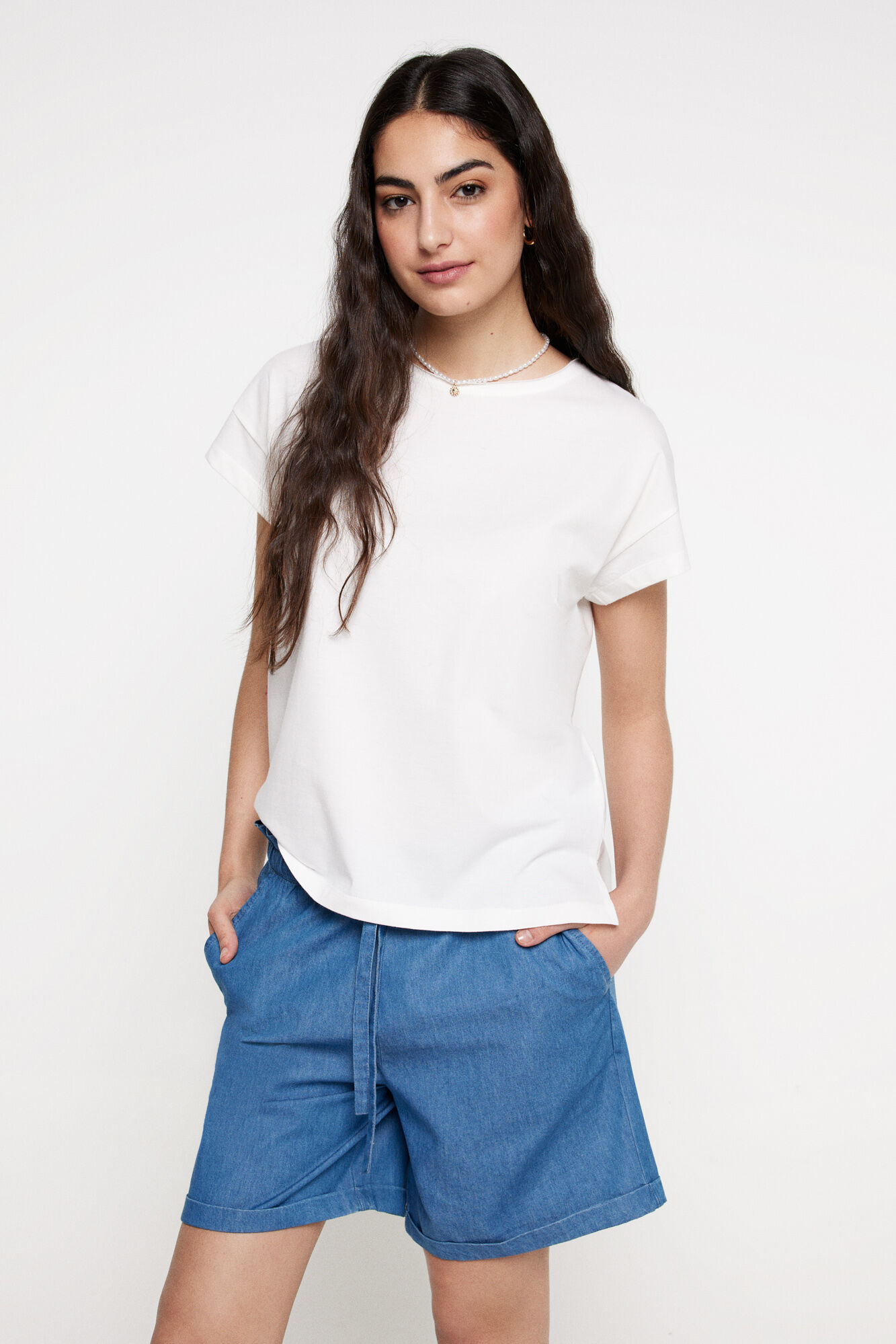 Milano Bermudas light denim. Navy